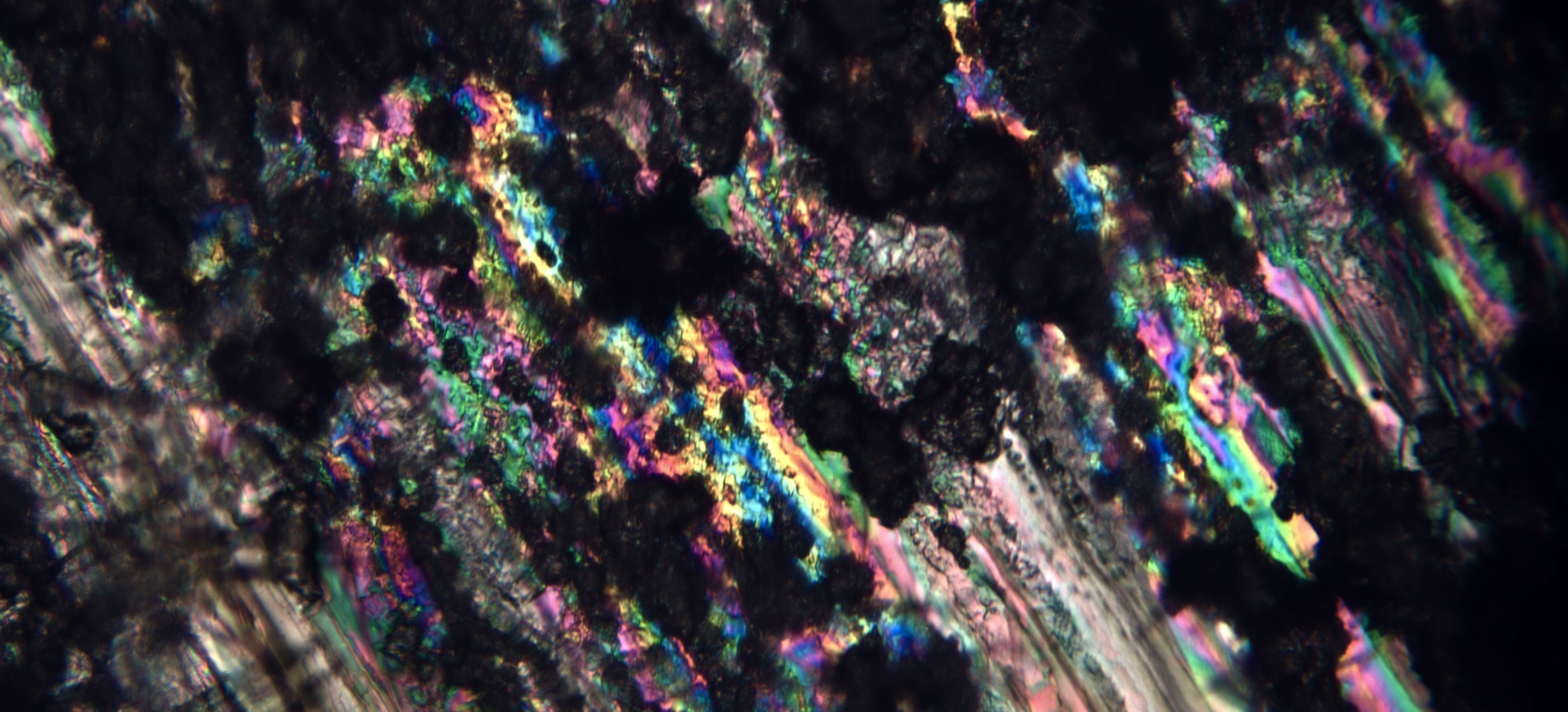 Wide, atmospheric view of scattered crystal formations